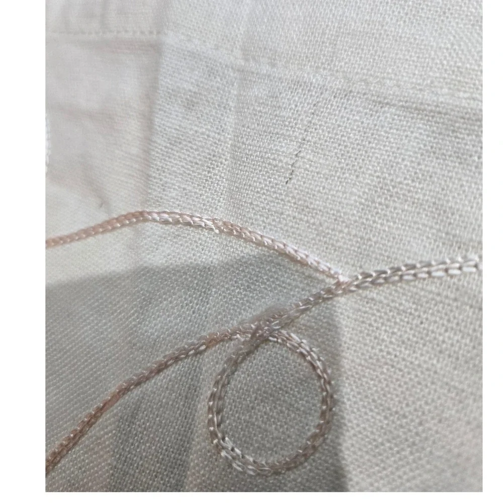 Unbranded Pale Pink Embroidered Leaf Tabletop Cover Excellent Vintage Linen‎